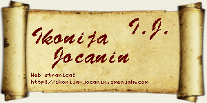 Ikonija Jočanin vizit kartica